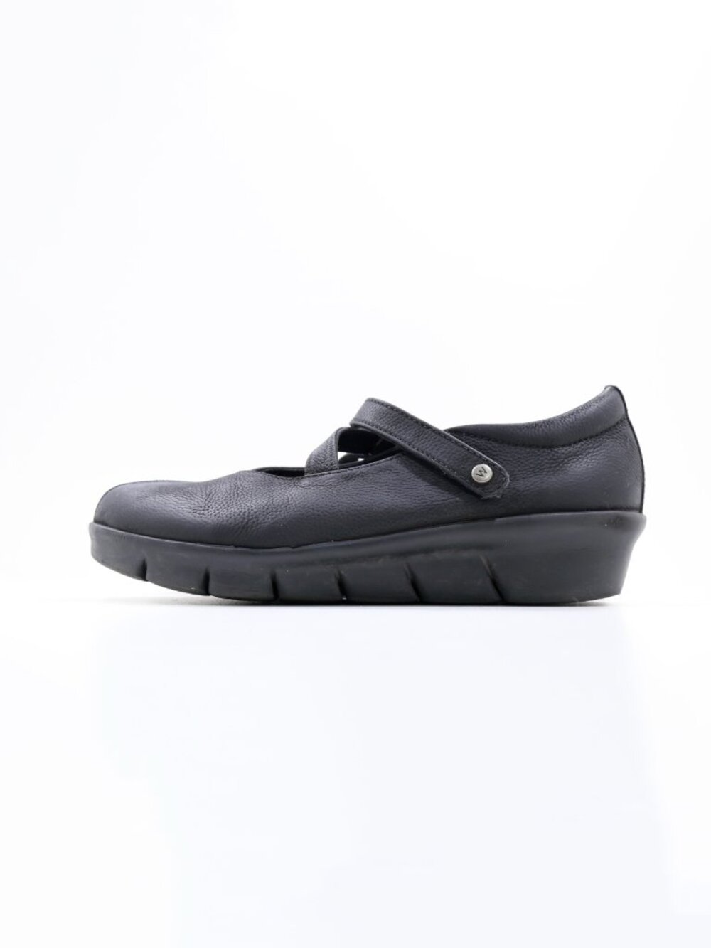 Wolky Sabik Black Leather Mini Wedge Comfort Mary Janes - 9/EU 40